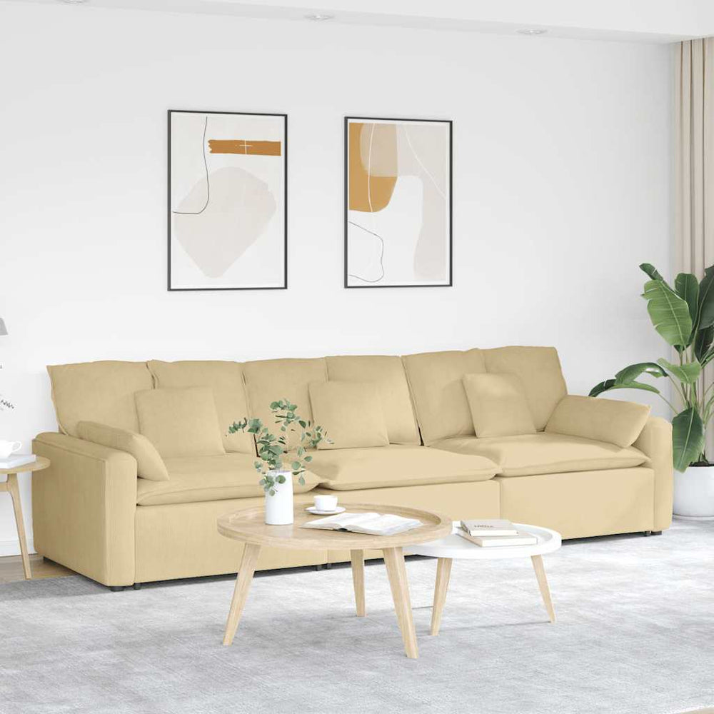 vidaXL Modular Sofa with Cushions Grey-green