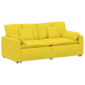 vidaXL Modular Sofa with Cushions Light Yellow