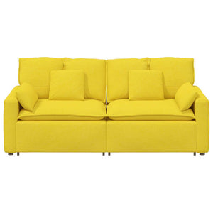 vidaXL Modular Sofa with Cushions Light Yellow