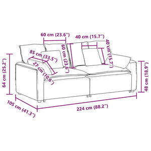 vidaXL Modular Sofa with Cushions Pink