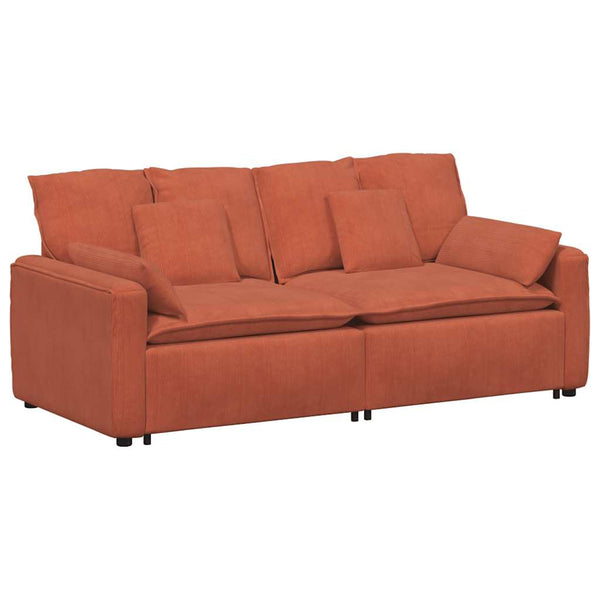 vidaXL Modular Sofa with Cushions Red Orange