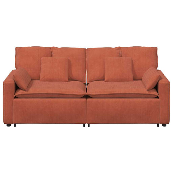 vidaXL Modular Sofa with Cushions Red Orange