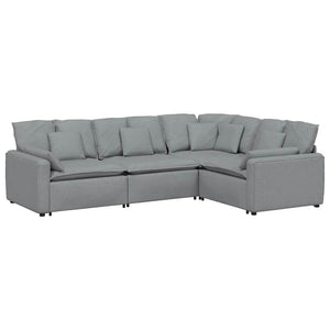 vidaXL Modular Sofa with Cushions Fabric Light Grey