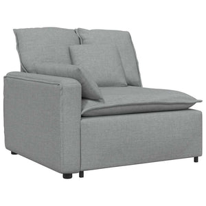 vidaXL Modular Sofa with Cushions Fabric Light Grey