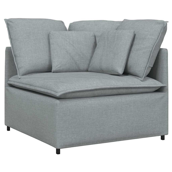 vidaXL Modular Sofa with Cushions Fabric Light Grey