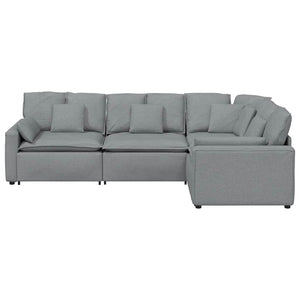vidaXL Modular Sofa with Cushions Fabric Light Grey