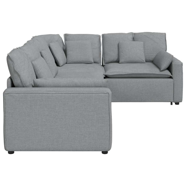 vidaXL Modular Sofa with Cushions Fabric Light Grey