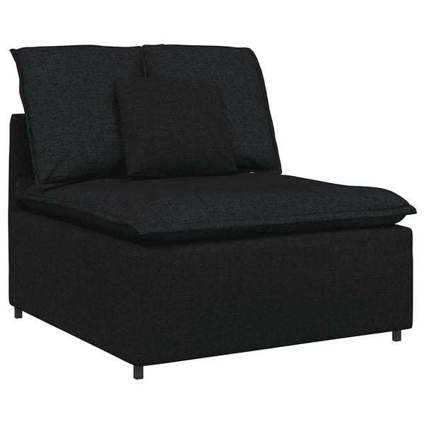vidaXL Modular Sofa with Cushions Fabric Black