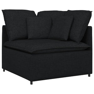 vidaXL Modular Sofa with Cushions Fabric Black