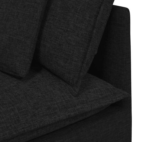 vidaXL Modular Sofa with Cushions Fabric Black