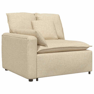 vidaXL Modular Sofa with Cushions Fabric Cream