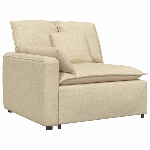 vidaXL Modular Sofa with Cushions Fabric Cream