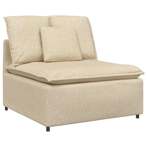 vidaXL Modular Sofa with Cushions Fabric Cream