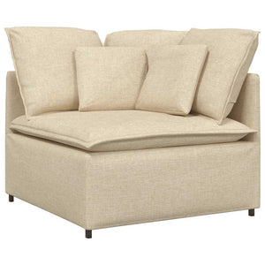 vidaXL Modular Sofa with Cushions Fabric Cream