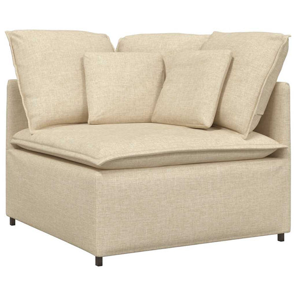 vidaXL Modular Sofa with Cushions Fabric Cream