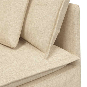 vidaXL Modular Sofa with Cushions Fabric Cream