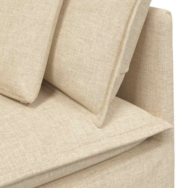 vidaXL Modular Sofa with Cushions Fabric Cream