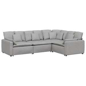 vidaXL Modular Sofa with Cushions Fabric Cloud Gray