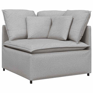 vidaXL Modular Sofa with Cushions Fabric Cloud Gray
