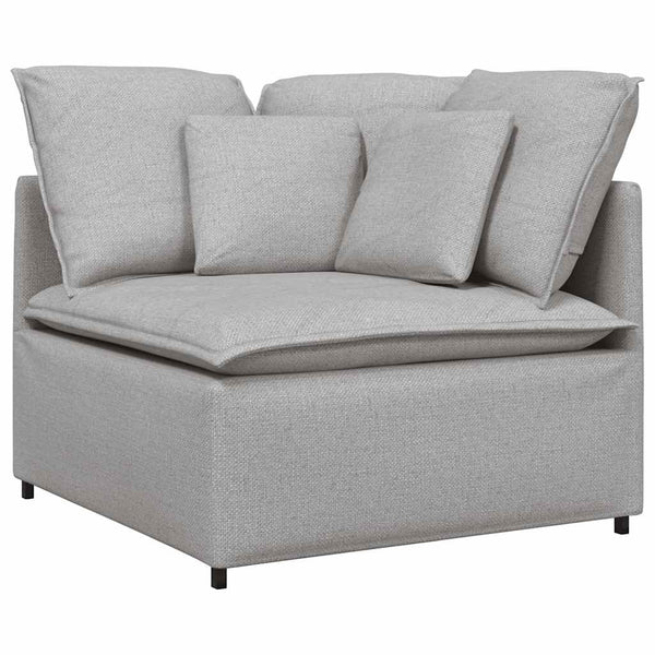 vidaXL Modular Sofa with Cushions Fabric Cloud Gray