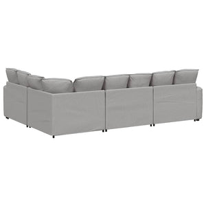 vidaXL Modular Sofa with Cushions Fabric Cloud Gray