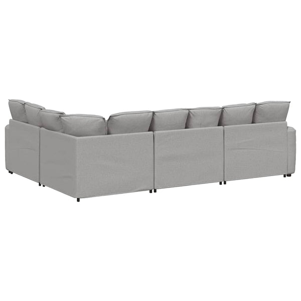 vidaXL Modular Sofa with Cushions Fabric Cloud Gray