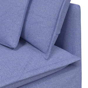 vidaXL Modular Sofa with Cushions Fabric Denim Blue