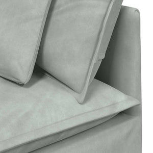 vidaXL Modular Sofa with Cushions Velvet Light Grey