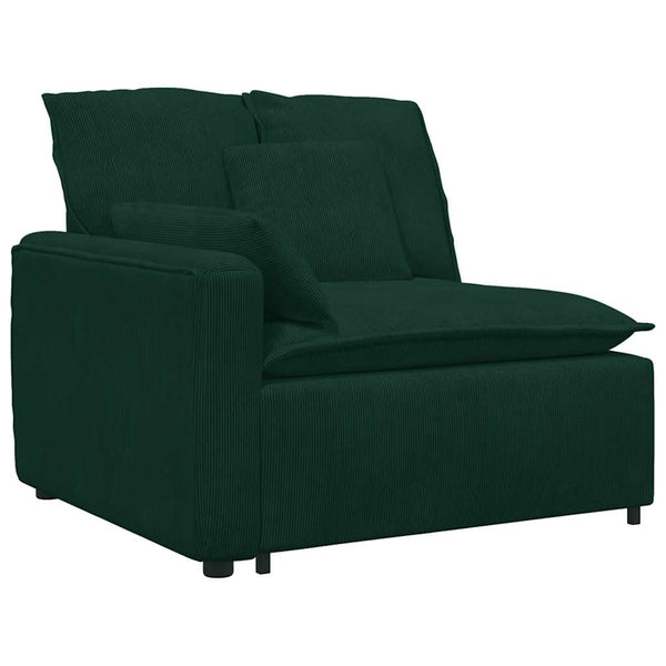 vidaXL Modular Sofa with Cushions Velvet Dark Green