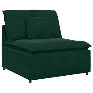 vidaXL Modular Sofa with Cushions Velvet Dark Green