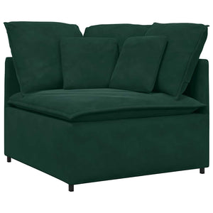 vidaXL Modular Sofa with Cushions Velvet Dark Green