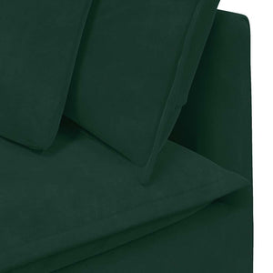 vidaXL Modular Sofa with Cushions Velvet Dark Green