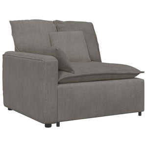 vidaXL Modular Sofa with Cushions Corduroy Light Gray