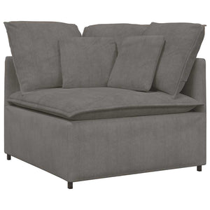 vidaXL Modular Sofa with Cushions Corduroy Light Gray