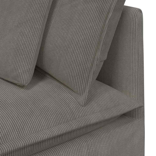 vidaXL Modular Sofa with Cushions Corduroy Light Gray