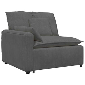 vidaXL Modular Sofa with Cushions Corduroy Dark Grey