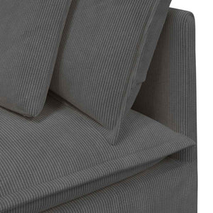 vidaXL Modular Sofa with Cushions Corduroy Dark Grey