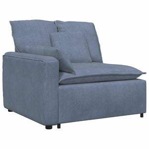 vidaXL Modular Sofa with Cushions Corduroy Blue