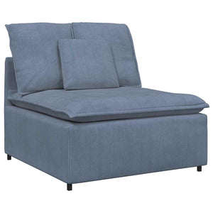 vidaXL Modular Sofa with Cushions Corduroy Blue