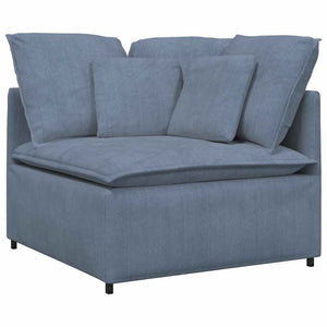 vidaXL Modular Sofa with Cushions Corduroy Blue