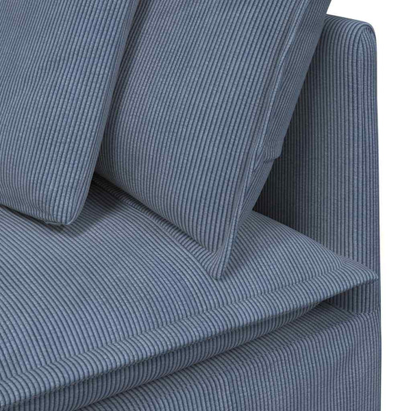 vidaXL Modular Sofa with Cushions Corduroy Blue