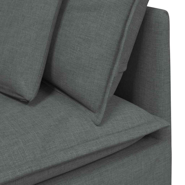 vidaXL Modular Sofa with Footstool Cushions Fabric Dark Grey