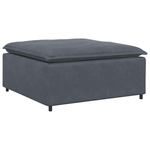 vidaXL Modular Sofa with Ottoman Cushions Velvet Dark Grey