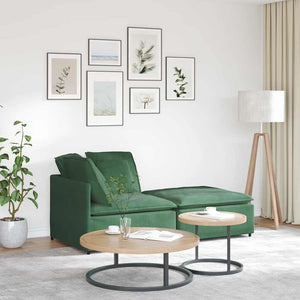 vidaXL Modular Sofa with Footrest and Cushions Corduroy Dark Green