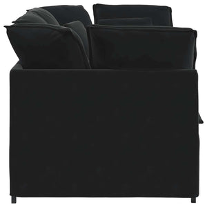 vidaXL Modular Sofa with Cushions Velvet Black