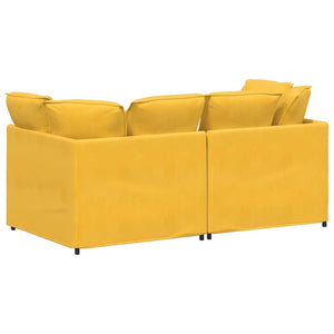 vidaXL Modular Sofa with Cushions Corduroy Light Yellow