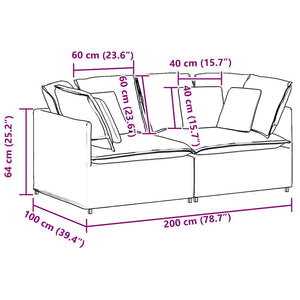 vidaXL Modular Sofa with Cushions Corduroy Light Yellow