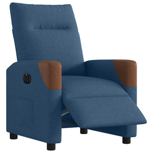 vidaXL Electric Recliner Blue Fabric