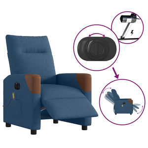 vidaXL Electric Massage Chair Blue Fabric