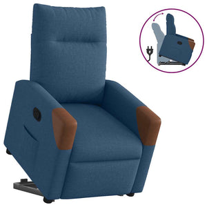 vidaXL Recliner with Lift Function Blue Fabric